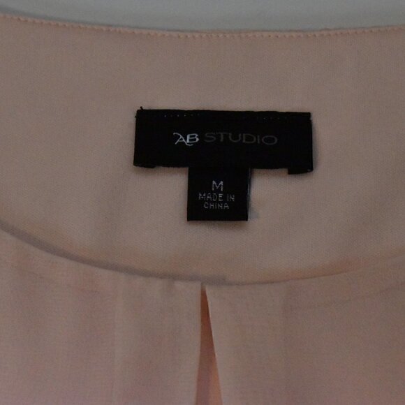 AB Studio Boho Sheer Angel Sleeve Pullover Pink Blouse Top Size M - Picture 3 of 10